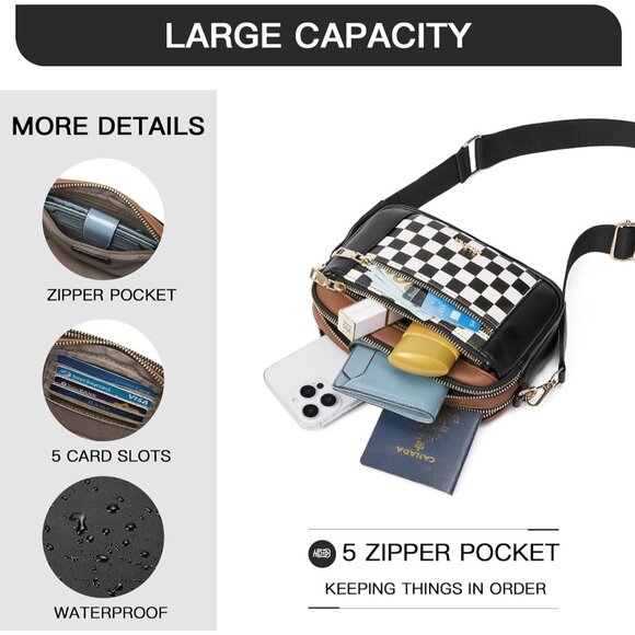 Telena Women Dark Beige Vegan Leather Shoulder Handbags With Adjustable Strap - Picture 4 of 7